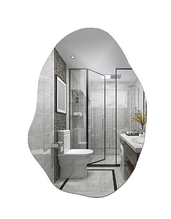 Espelho Decorativo Orgânico 50x34 Banheiro Lavabo Quarto