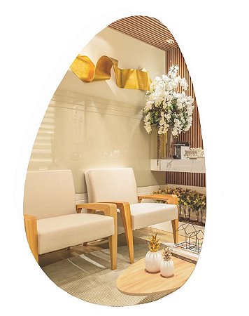 Espelho Decorativo Orgânico 120x80 Grande E Moderno Lapidado