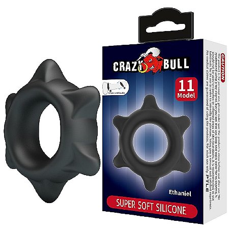 Anel Peniano Ethaniel em Silicone Aveludado com Textura Ondular Grande - Crazy Bull