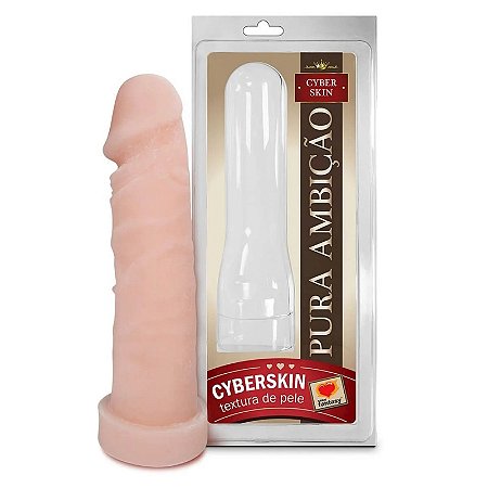 Pura Ambição - Capa Peniana em Formato de Pênis em Cyberskin com Glande Definida 18x4,5cm - Sexy Fantasy