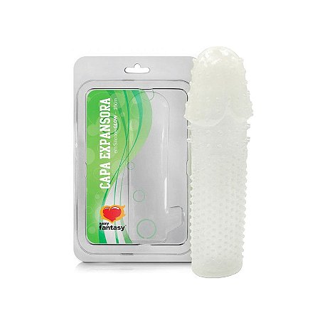 Capa Peniana Expansora Glow Fosforescente em Silicone - 16cm - Sexy Fantasy