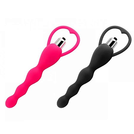 Plug Anal Escalonado em Silicone com Vibração - 16,0 x 3,5cm - Vip Mix