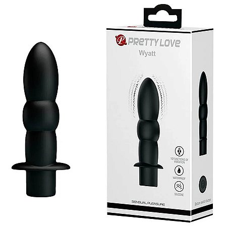 Plug Anal Wyatt em Silicone com 10 Modos de Vibração Disponível em 2 Cores - 11,5 X 2,7cm - Pretty Love
