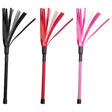 Chicotinho Simples com Tiras em Couro Sintético 12cm Disponível em 3 cores - Dominatrixxx