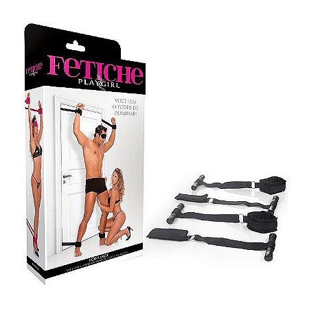 Kit Bondage com 4 Amarras para Prender na Porta - Fetiche Playgirl - Adão e Eva