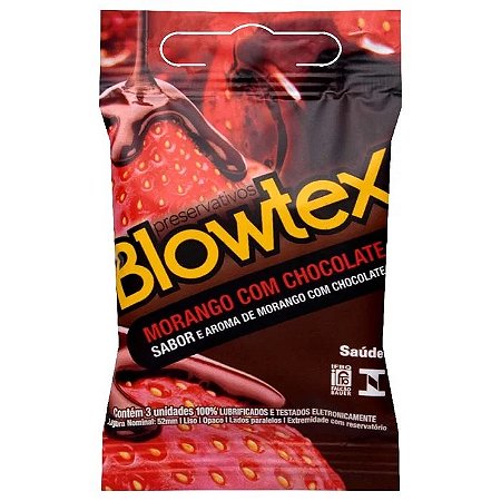 Preservativo Morango Com Chocolate 03 Unidades - Blowtex