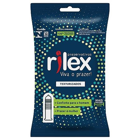 Preservativo Lubrificado Texturizado 03 Unidades - Rilex