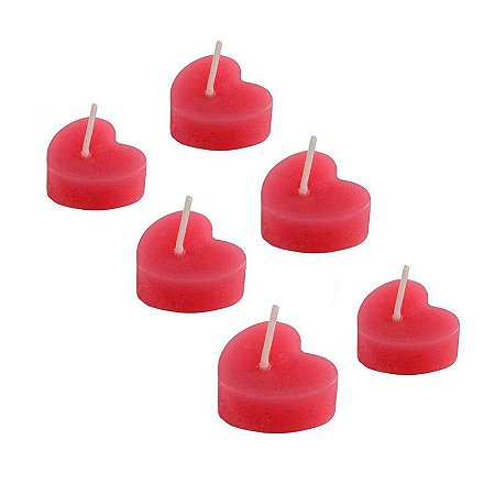 Vela Aromatizada em Formato de Coração 6 Unidades - Brasil Fetiche