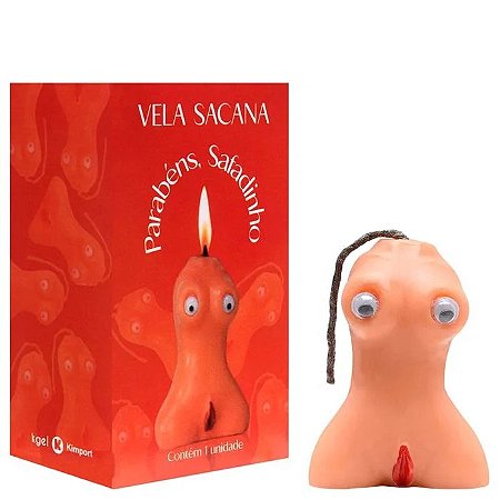 Vela Sacana Parabéns Safadinho em Formato de Vagina - Kgel