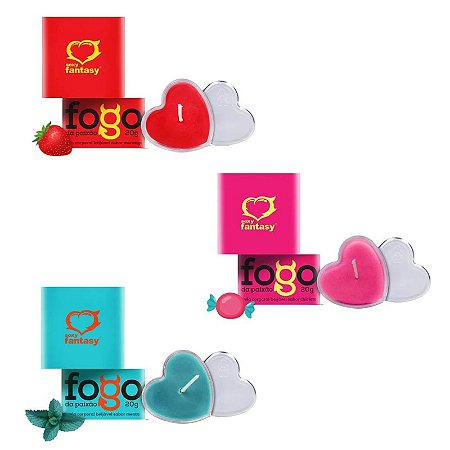 Vela de Massagem Beijável Fogo da Paixão 20g Disponível em 3 sabores - Sexy Fantasy