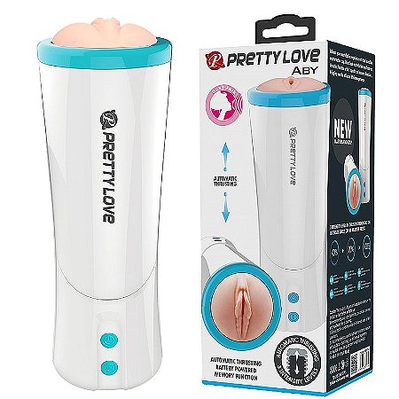 Masturbador Lanterna Aby em Formato de Vagina em Cyberskin, 3 Modos de Vai e Vem e Função Gemido - Pretty Love