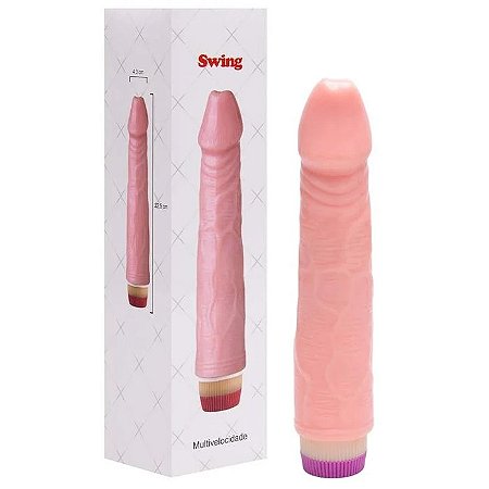 Pênis Realístico com Vibrador Rotativo à Pilha 22,5 X 4,3cm - Sexy Import