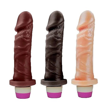 Prótese em Formato de Pênis com Glande Definida, Veias Suaves e Vibração Multivelocidade Pura Luxúria - 15,3x4 cm - Sexy Fantasy