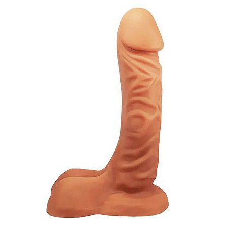 Prótese Peniana em Silicone com Escroto Dividido  | 19x4,5 cm - Hot Flowers Fogo da Paixão
