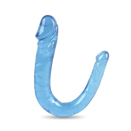 Prótese Pênis Duplo Azul Blue Jelly - Adão e Eva