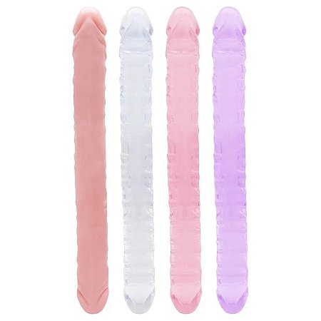 Pênis Realístico Duplo em Silicone Disponível em 4 Cores - 33 X 3,2Cm - Sexy Import