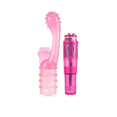 Vibrador de Ponto G e Clitóris com Capa Estimuladora e Vibração Única - 19,5 x 1,8 cm - Adão & Eva Finger Vibe