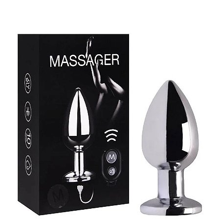Plug Anal em Metal com Controle Remoto e 10 Modos de Vibrações - Vip Mix