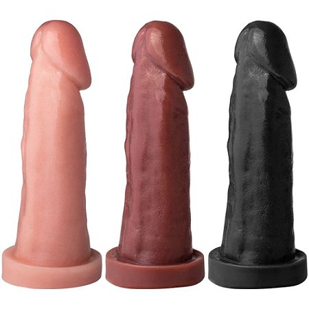 Pênis Realístico Reto com Glande Definida - 17 X 4,5 Cm Disponível em 3 Cores - Soulsex