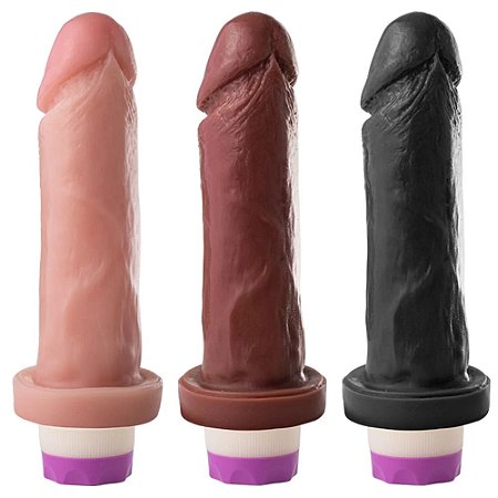 Pênis Realístico com Vibrador Rotativo à Pilha 16,5 X 4 Cm - Soulsex