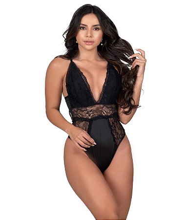 Body Tainara - Body com Detalhes em Renda – Preto