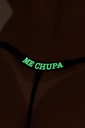 Calcinha Brilha no Escuro - Frases Picantes - Preta