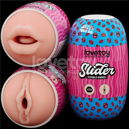 Masturbador com Textura Interna Simulação Dupla Vagina e Boca - Lovetoy