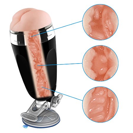 Masturbador Lanterna Masculino Com Ventosa Formato de Ânus Material Realistico Cyberskin -X5 Cup