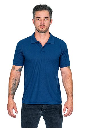 Polo Azul Marinho Malha Piquet
