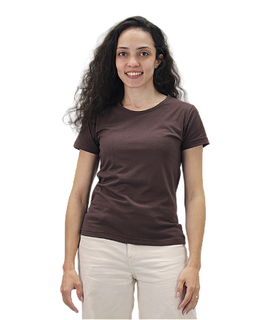 Baby Look Amarelo Marrom