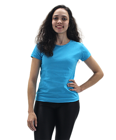 Baby Look Azul Turquesa