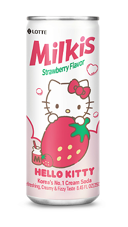 REFRIGERANTE DE LEITE E MORANGO MILKIS LOTTE - 250ML