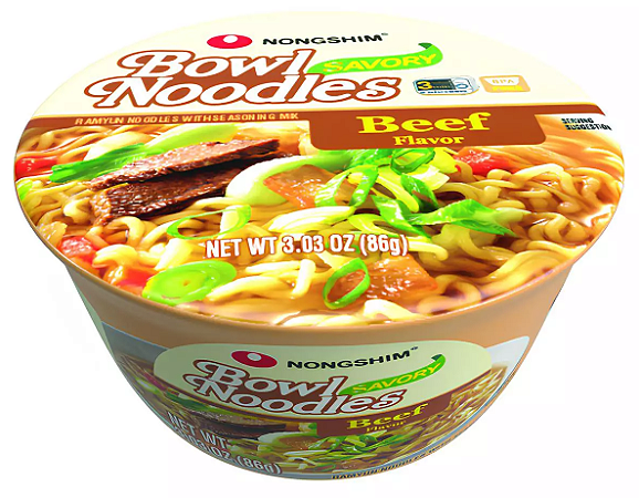 LÁMEN BEEF BOWL NOODLE TIGELA NONGSHIM - 86G