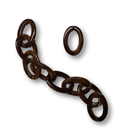 Elos de Acrílico - Cor Marrom - Pacote com 50g