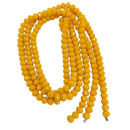 Fio de Cristal Laranja Claro Leitoso - 8mm