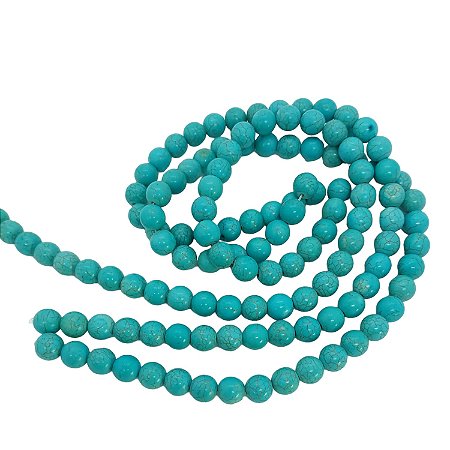 Fio de Pedra Howlita Turquesa - 10mm