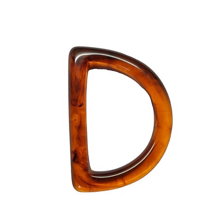 Argola D em Resina – Tartaruga - 4,1cm
