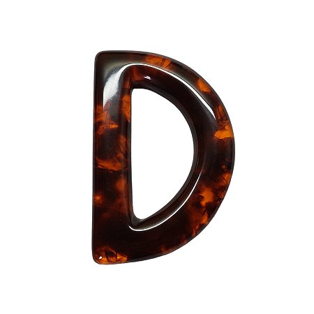 Argola D em Resina – Tartaruga - 7,8cm