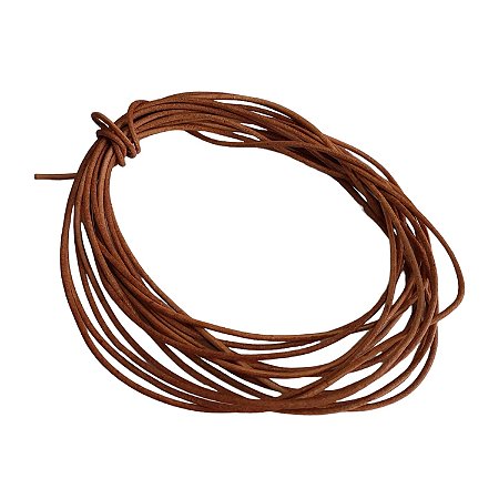 Couro Liso Natural Caramelo  - 2mm Com 90 mts