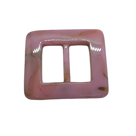 Fivela de Resina - Quadrada Rosa