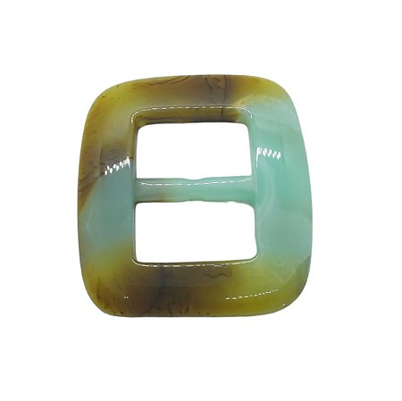 Fivela de Resina - Azul com Marrom