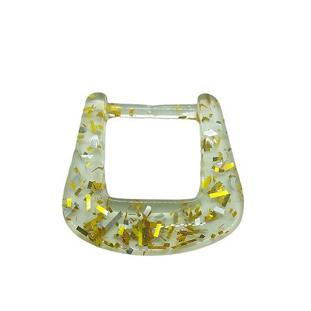 Fivela de Resina - Transparente com Brilho