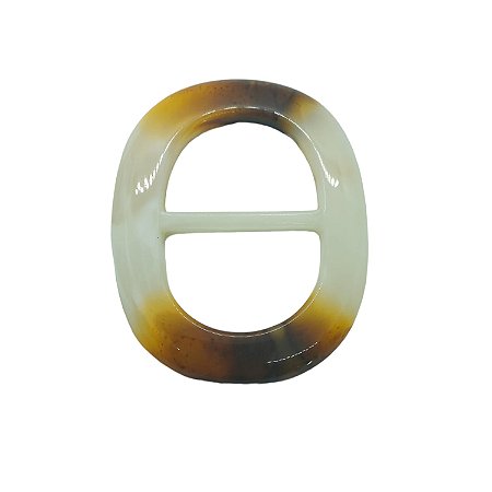 Fivela de Resina - Bege e Caramelo -