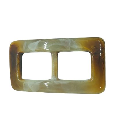 Fivela de Resina - Bege com Marrom -