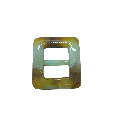 Fivela de Resina - Azul Claro e Marrom