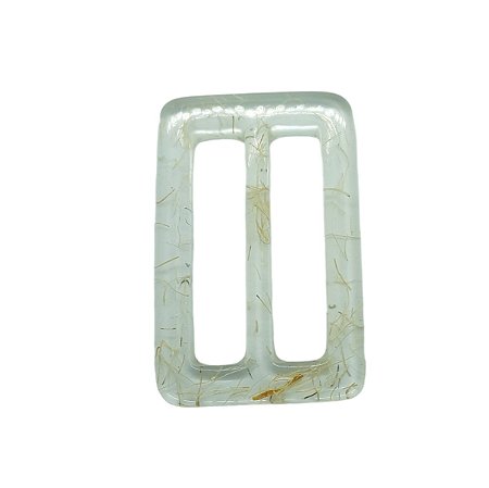 Fivela de Resina - Transparente com Rami