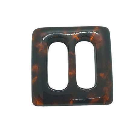 Fivela de Resina - Quadrada Tartaruga