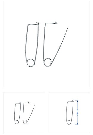 Alfinete Para Broche 44mm - Pacote com 50