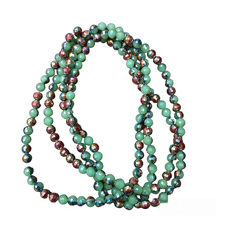 Fio de Cristal - Verde AB - 6mm