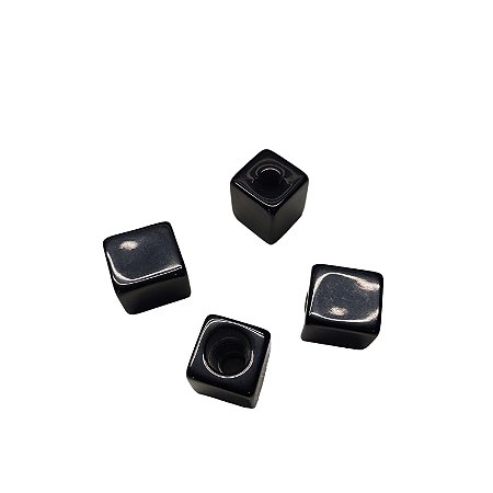 Ponteira de Resina Dado - Furo Funil - Preta